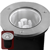 Spot encastrable extérieur pour led ou fuocompacte 230V E27 acier brossé