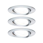Kit encastré PAULMANN Nova rd orien. LED 3stepdim 3x6,5W 230V GU10 51mm Alu tour