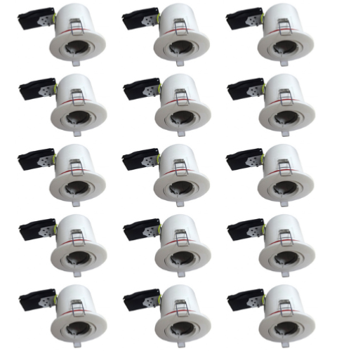 15 X Spot BBC blanc 100 mm pour LED GU10 avec douille automatique