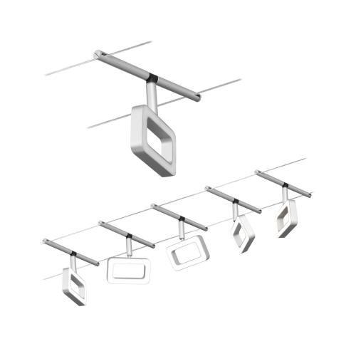 Kit câbles tendus 5 spots Set Frame de la série WIRE PAULMANN 94481