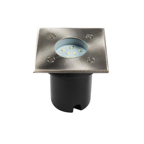 Spot encastrable carré LED extérieur 230V Acier brossé IP67