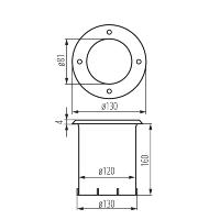 6 x Spots exterieurs encastrables orientables inox 304 double presse-étoupe.