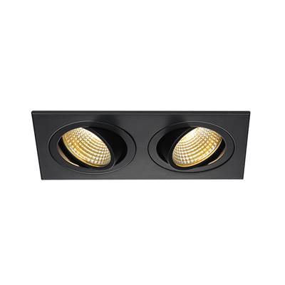 KIT NEW TRIA 2 LED CARRE noir 2x6W 2700K 38° alim&clips ressorts inclus SLV