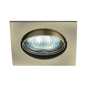 Spot encastrable orientable carré Laiton Patiné