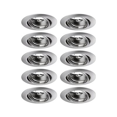 10 Spots Encastrés PAULMANN Orientable douille GU10 230V acier brossé - 93399