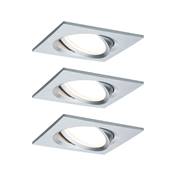 Kit encastré PAULMANN Nova Plus Coin gradable carré orient LED 3x6W 470lm 2700K