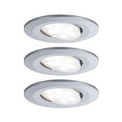 Kit encastré PAULMANN Calla BBC/IP65 rond orientable LED 3x680lm 4000K 230V chro