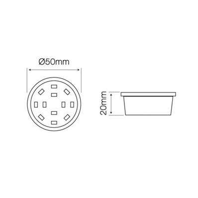 Ampoule module LED extra plat dimmable 5W 110° Blanc chaud 2700K 50 mm