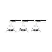 Lot de 3 Spots LED encastrables 230V Acier brossé IP44 6.5W GU10 Paulmann 93440