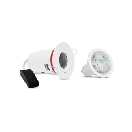 Spot RT2012 blanc recouvrable isolant + LED GU10 3000K dimmable