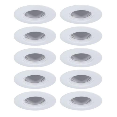 10 Spots Encastrés blanc Fixe avec douille GU10 230V - Paulmann - 92118