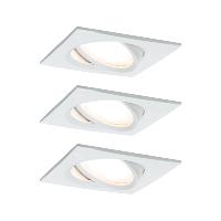 Lot 3 Spots LED Nova LED Coin dimmable  6.8W 230V blanc carré PAULMANN 93678