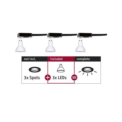 Kit de 3 encastrés PAULMANN Choose GU10 Non-Dim 3x6,5W 450lm 2700K 51mm - 28784