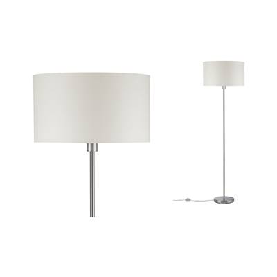 Lampadaire PAULMANN Tessa max. 1x60W E27 Crème Acier brossé 230 V, métal/tissu -