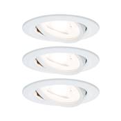 Kit encastré PAULMANN Nova rd orien. LED 3stepdim 3x6,5W 230V GU10 51mm Blanc dé