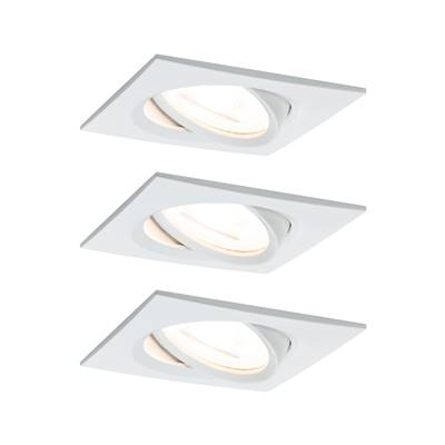 Kit encastré PAULMANN Nova carré noir LED 3 nivgrad 3x6,5W 230V GU10 51mm Blanc