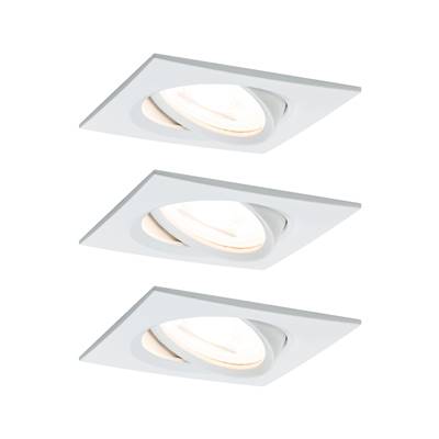 Kit encastré PAULMANN Nova carré noir LED 3 nivgrad 3x6,5W 230V GU10 51mm Blanc