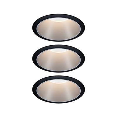 Kit encastrés PAULMANN Cole Coin 3StepDim rd fixe LED 3x6W 2700K 230V noir/argen