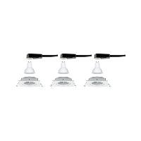 Kit 3 spots encastrables LED carré 220V Blancs 6.5W GU10 Paulmann 93436