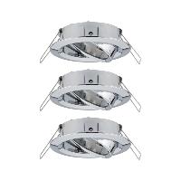 Lot de 3 Spots encastrables 230V Chromé IP23 pour LED GU10 Paulmann 92488