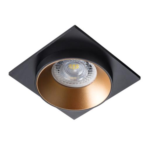 Spot encastrable fixe carré noir/doré pour LED Kanlux 29134