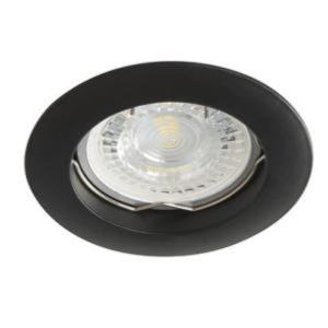 Spot encastrable fixe rond Noir mat pour LED