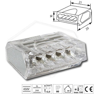 Connecteur de fil rapide 5PCS, mini connecteur de câble électrique  universel rapide, connecteur de pince de fil, connecteur de levier de  ressort de