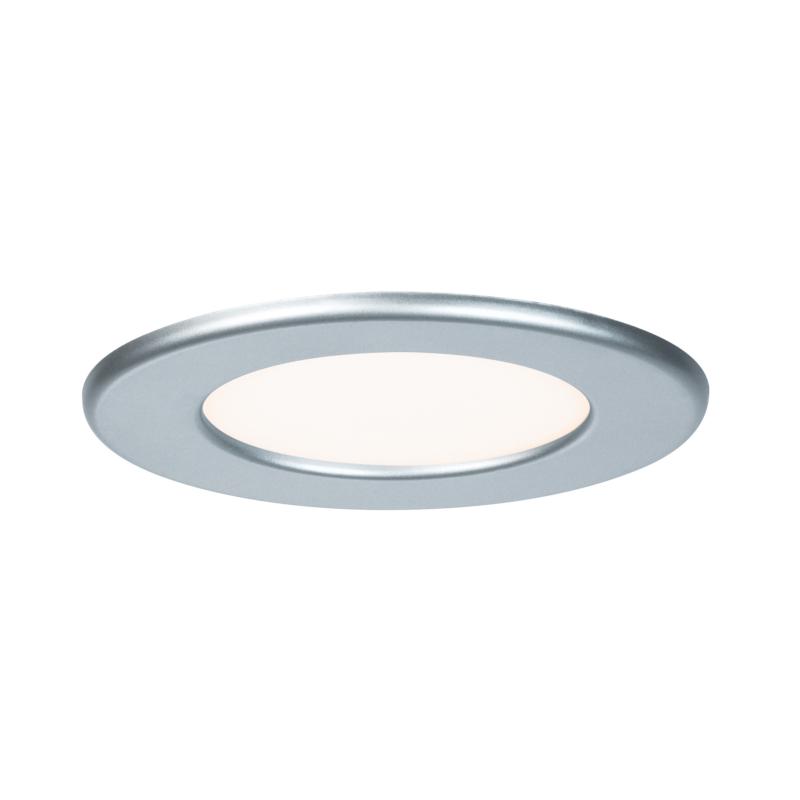 Spot Led encastrable Extra plat 220V Chrome mat 6W Blanc neutre 390 lm  Paulmann