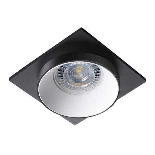 Spot encastrable fixe carré noir/blanc pour LED Kanlux 29131