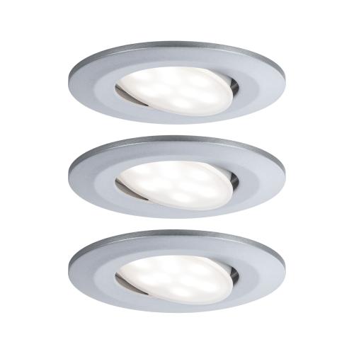 3 x Spots LED encastrables blanc neutre Calla dimmable 220V 6,5W IP65 PAULMANN