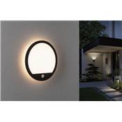 PAULMANN Outdoor 230V panneau Lamina rond PIR noir IP44 15W 3000K - 94664