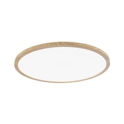 Panneau LED Atria Shine Backlight IP44 rond 420mm 4000K Esthétique bois