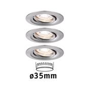 Encastré PAULMANN Nova mini Coin rond orientable LED 3x4W 310lm acier brossé/Alu