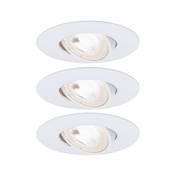 Lot 3 encastrés extra plat PAULMANN orientables LED 6W 3000K 230V blanc 93388