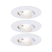 Lot 3 encastrés extra plat PAULMANN orientables LED 6W 3000K 230V blanc 93388