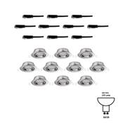 10 Spots Encastrés PAULMANN Orientable douille GU10 230V acier brossé - 93399