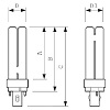 MASTER PL-C 2Pin 18W 830 G24d-2 PHILIPS.