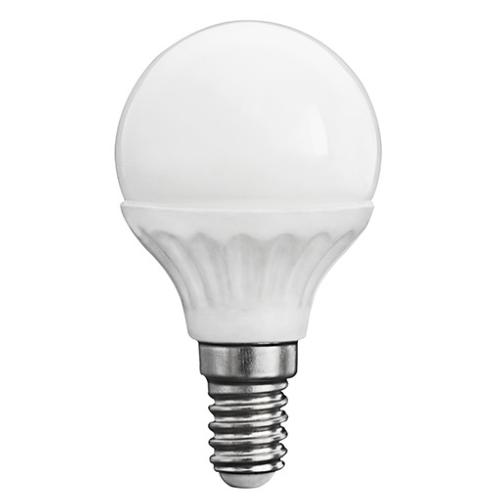 Ampoule LED E14 5W rendu 40W Globe 45 mm Blanc Chaud.