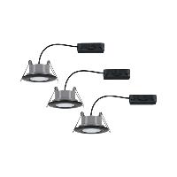 3 x Spots LED encastrables blanc 4000K Calla noir mat 220V 6,5W IP65  PAULMANN.