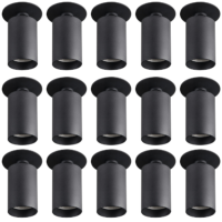 15 x Spots encastrables saillie orientables noir mat pour LED GU10 Kanlux 29311