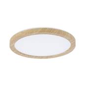 Panneau LED Atria Shine Backlight IP44 rond 190mm 3000K Esthétique bois