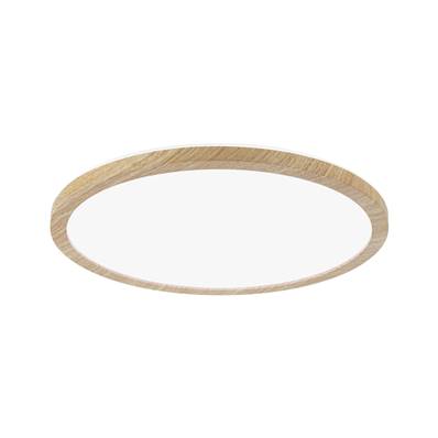 Panneau LED Atria Shine Backlight IP44 rond 293mm 4000K Esthétique bois