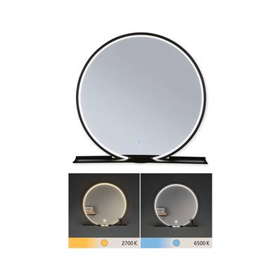 Miroir lumineux LED Miro IP44  Tunable White 160lm 230V 10,5W  Miroir, Noir mat