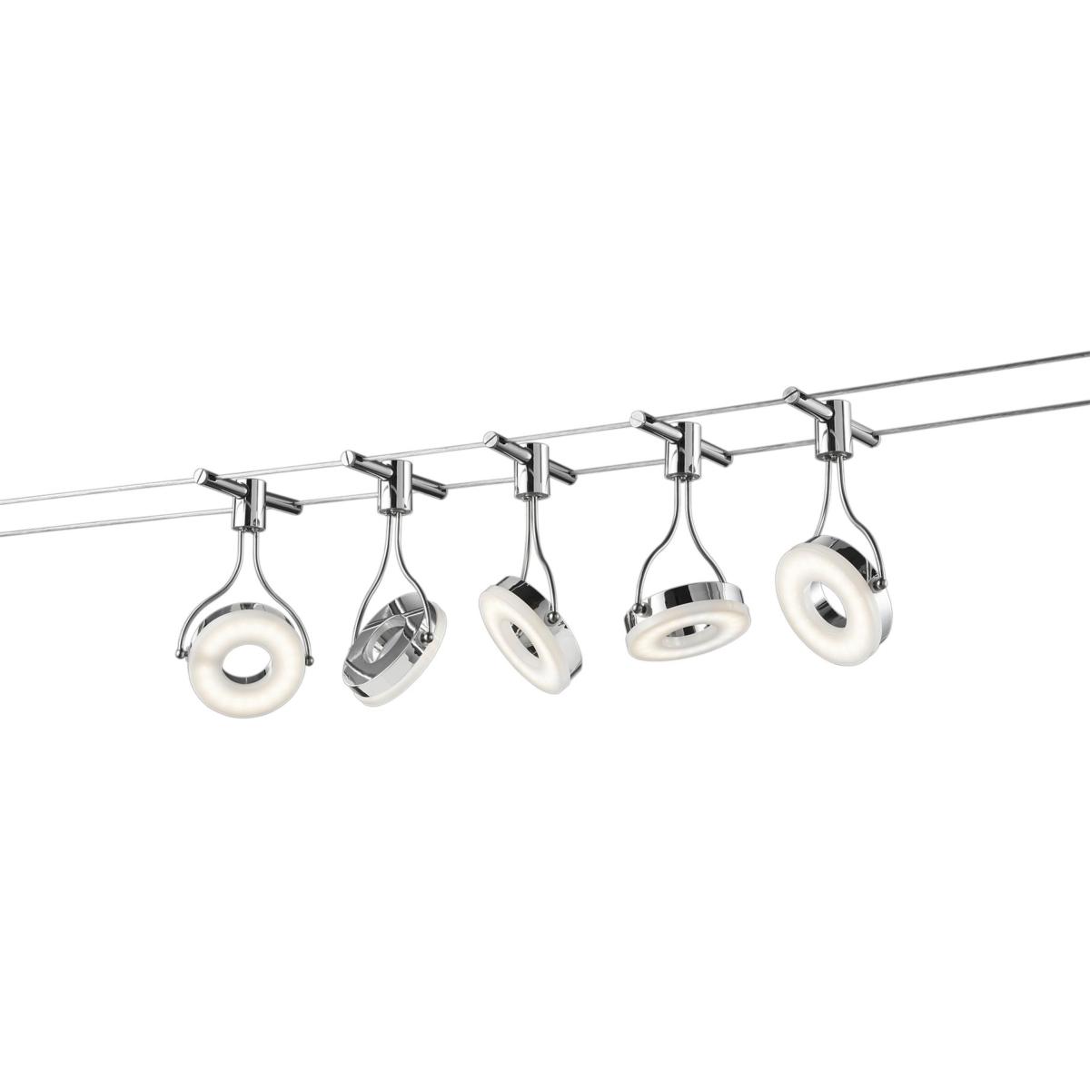 Spot sur câble tendu Kit 5 LED x 3.8W Blanc chaud RENNES Trio Lighting
