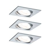 Kit encastré PAULMANN Nova carré noir LED 3 nivgrad 3x6,5W 230V GU10 51mm Alu to