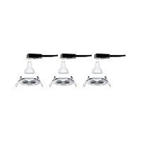 Lot de 3 Spots LED encastrables 230V Chromé IP44 6.5W GU10 Paulmann 93445