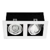 Spot encastrable double downlight orientable carré blanc 26481