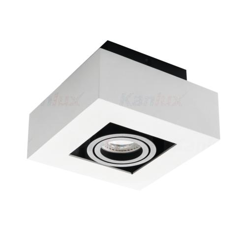 Spot/ Plafonnier saillie orientable blanc et noir mat pour LED GU10 Kanlux 26831