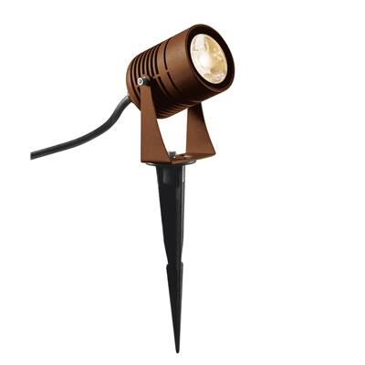 LED SPIKE spot sur piquet, rouille, LED 6W 3000K, IP55, 40° SLV.
