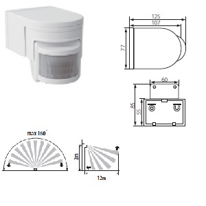 Détecteur de mouvement blanc 220-240V KANLUX